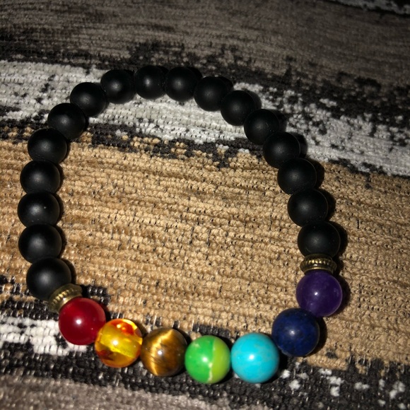 7 Chakra Lava Healing bracelet - Picture 1 of 2